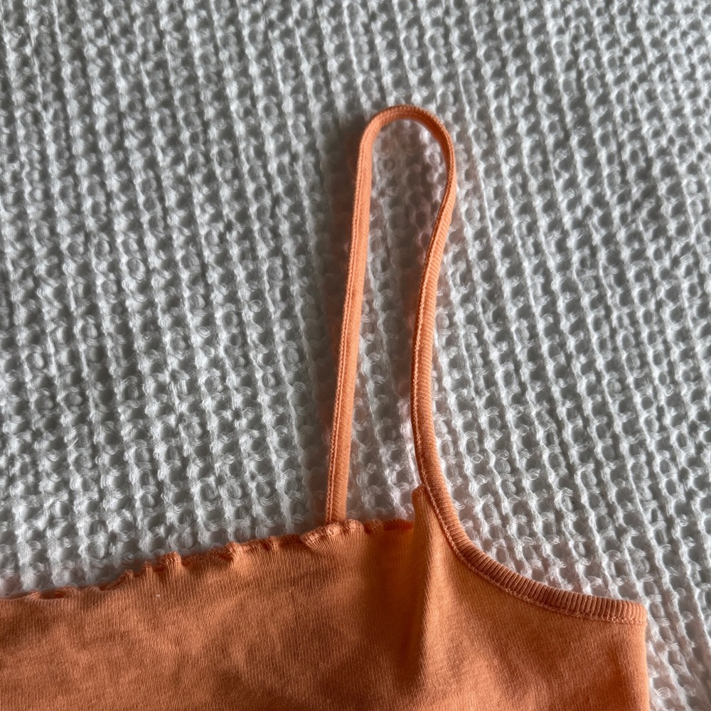 H&M Divided Orange Ruffled Tank Top Size Small - Picture 4 of 8